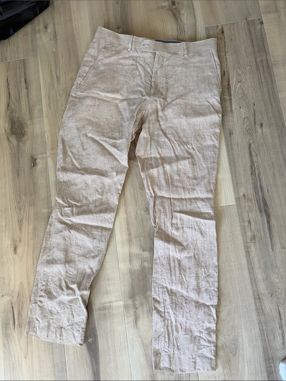 size 32 x32 cream tommy hilfiger straight leg linen pants